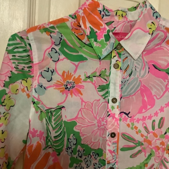 Lilly Pulitzer For Target Long Sleeve Button Down Top Size Small - Picture 3 of 16